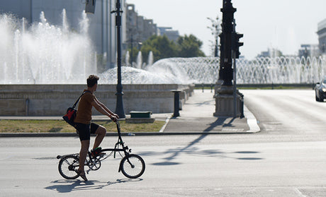 riding ebike on the cicy road