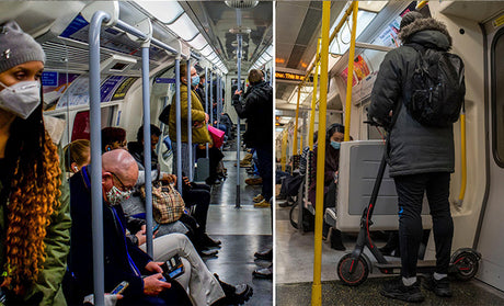 cycling electric scooter on the subway oolactive