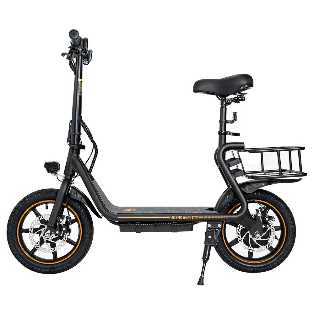 KuKirin C1 Electric Scooter with Rear Basket 14" Tire 350W Motor 48V 15Ah Battery