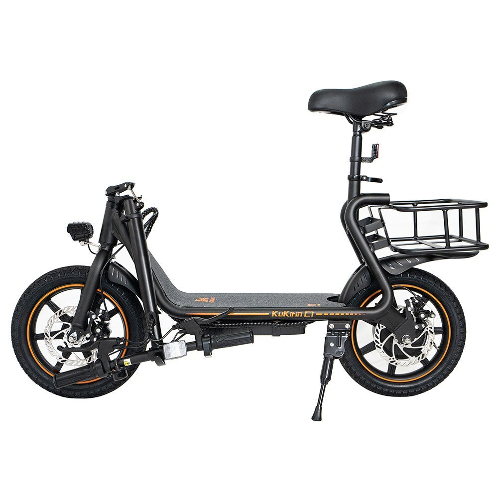 KuKirin C1 Electric Scooter mit Heckkorb 14" Reifen, 350W-Motor, 48V-15Ah-Batterie