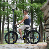 Bicicleta eléctrica ONESPORT OT13 de 26 pulgadas, neumáticos gruesos, motor de 350W, batería de 48V 15A