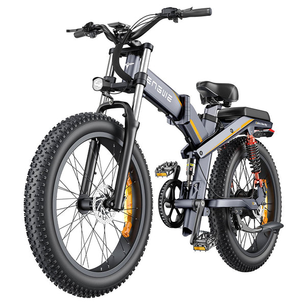 Bicicleta de montaña eléctrica ENGWE X24, neumáticos anchos todoterreno de 24 pulgadas, motor de 1000W