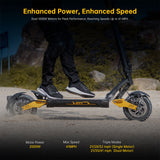 Ausom Leopard DT1 Pro Electric Scooter 10" Tires Dual 1000W Motors 52V 18.2Ah Battery