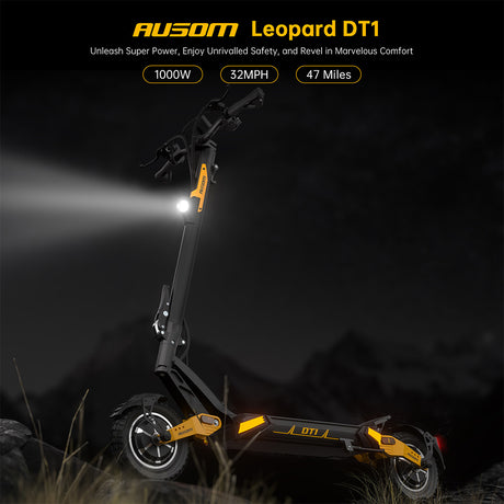 Ausom Leopard DT1 Electric Scooter with NFC 10" Tires 1000W Motor 52V 18.2Ah Battery