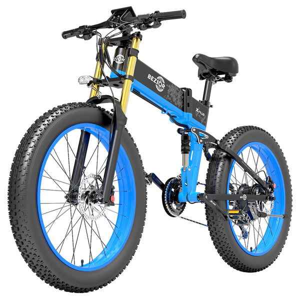 Bezior X-PLUS Electric Bike 26" Tires 1500W Motor 48V 17.5Ah Battery