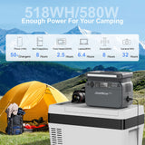 JustNow 500W Portable Power Station 518Wh LiFePO4 Battery