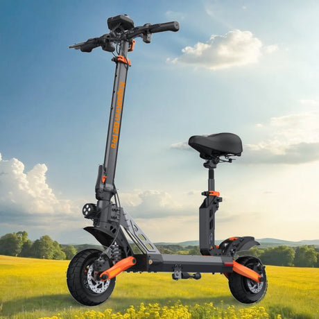 Trottinette électrique KuKirin G2 Pro avec pneus tout-terrain de 9 pouces, moteur 600W, vitesse de 45 km/h, batterie de 48V 15Ah pour une autonomie de 55 km avec siège détachable