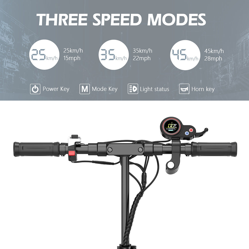 AOKDA A1 Electric Scooter 10" Off-Road Tires 800W Motor 48V 12.5Ah Battery