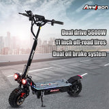 Arwibon Q06 Pro Electric Scooter 11" Tires Dual 2800W Motors 60V 27Ah Battery