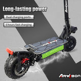 Arwibon Q06 Pro Electric Scooter 11" Tires Dual 2800W Motors 60V 27Ah Battery