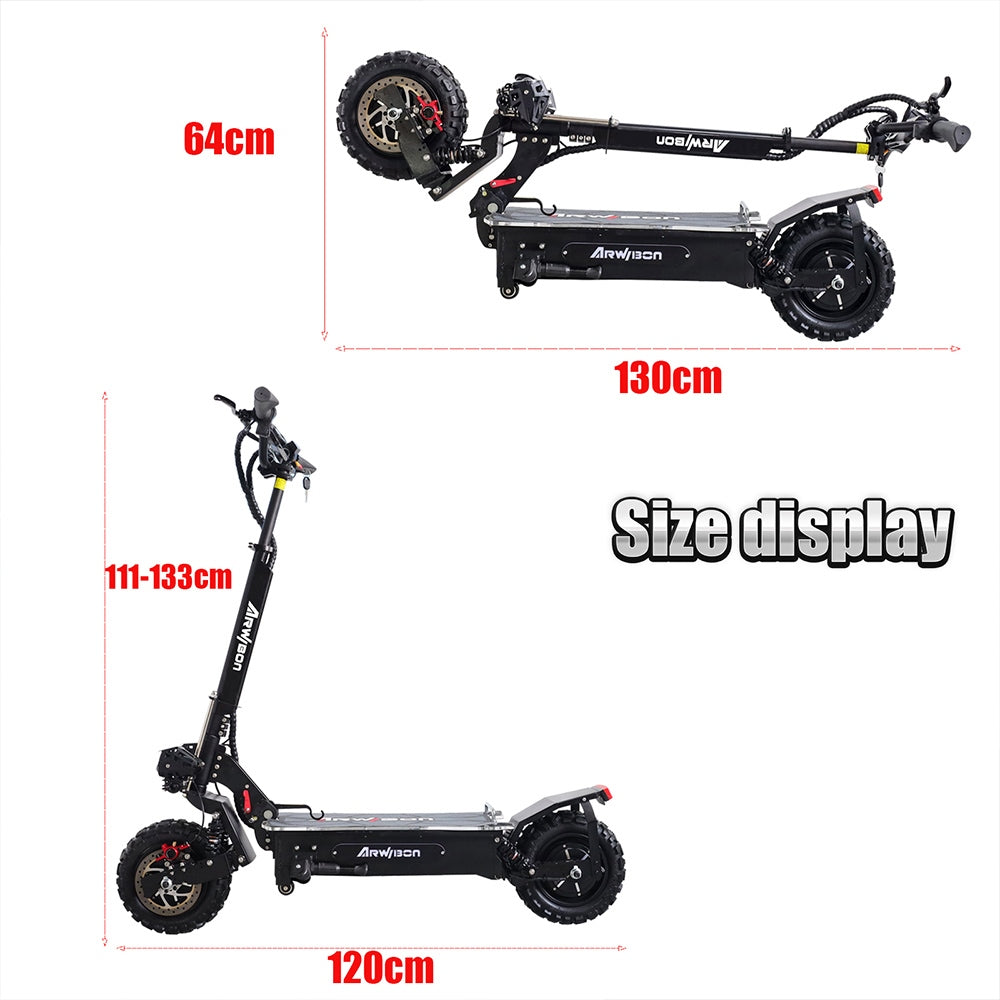 Arwibon Q06 Pro Electric Scooter 11" Tires Dual 2800W Motors 60V 27Ah Battery