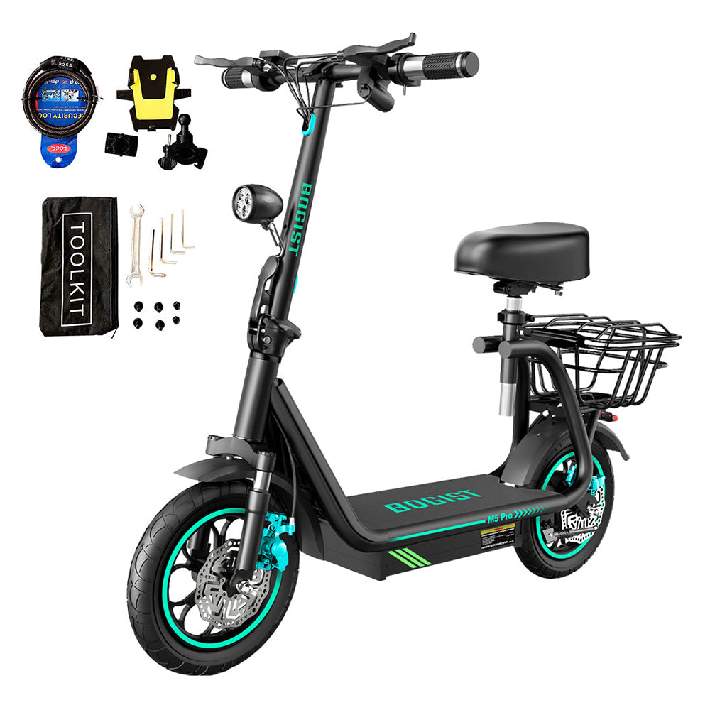 BOGIST M5 Pro+ Electric Scooter with Seat 12" Tires 500W 48V 15Ah Battery