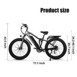 CMACEWHEEL TP26 Electric Bike 26" Fat Tires 750W Motor 48V 17Ah Battery