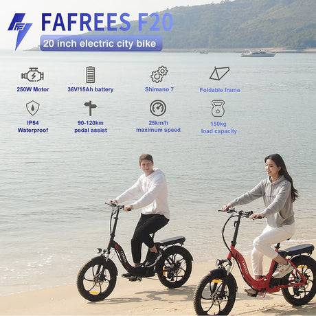 La bici eléctrica 20" de la ciudad de Fafrees F20 cansa la batería del motor 36V 15Ah de los neumáticos 250W