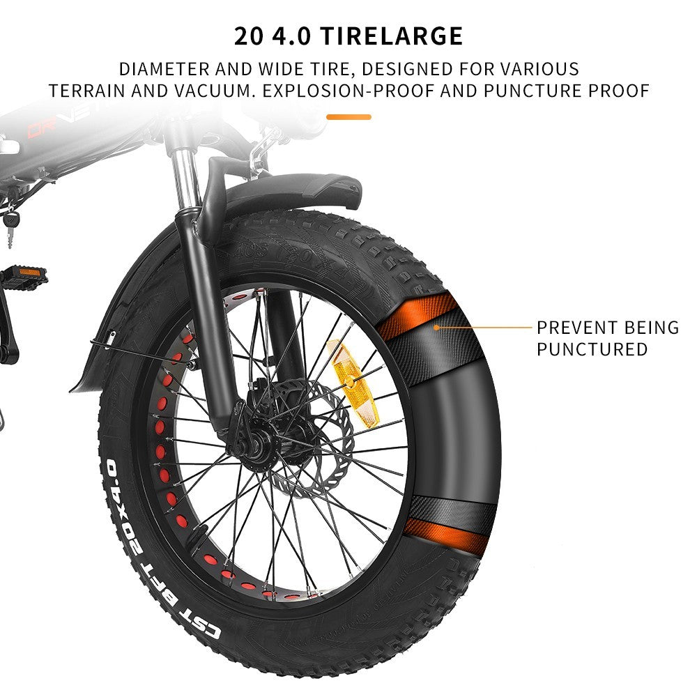 DRVETION BT20 Folding Electric Bike 20" Fat Tires 750W Motor 48V 10Ah Battery