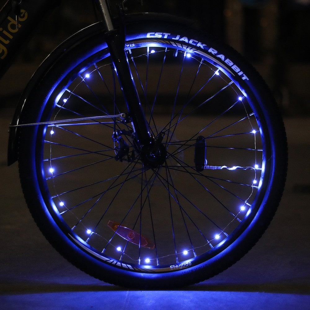 Blue Bike Wheel Lights (2pcs, No Battery)