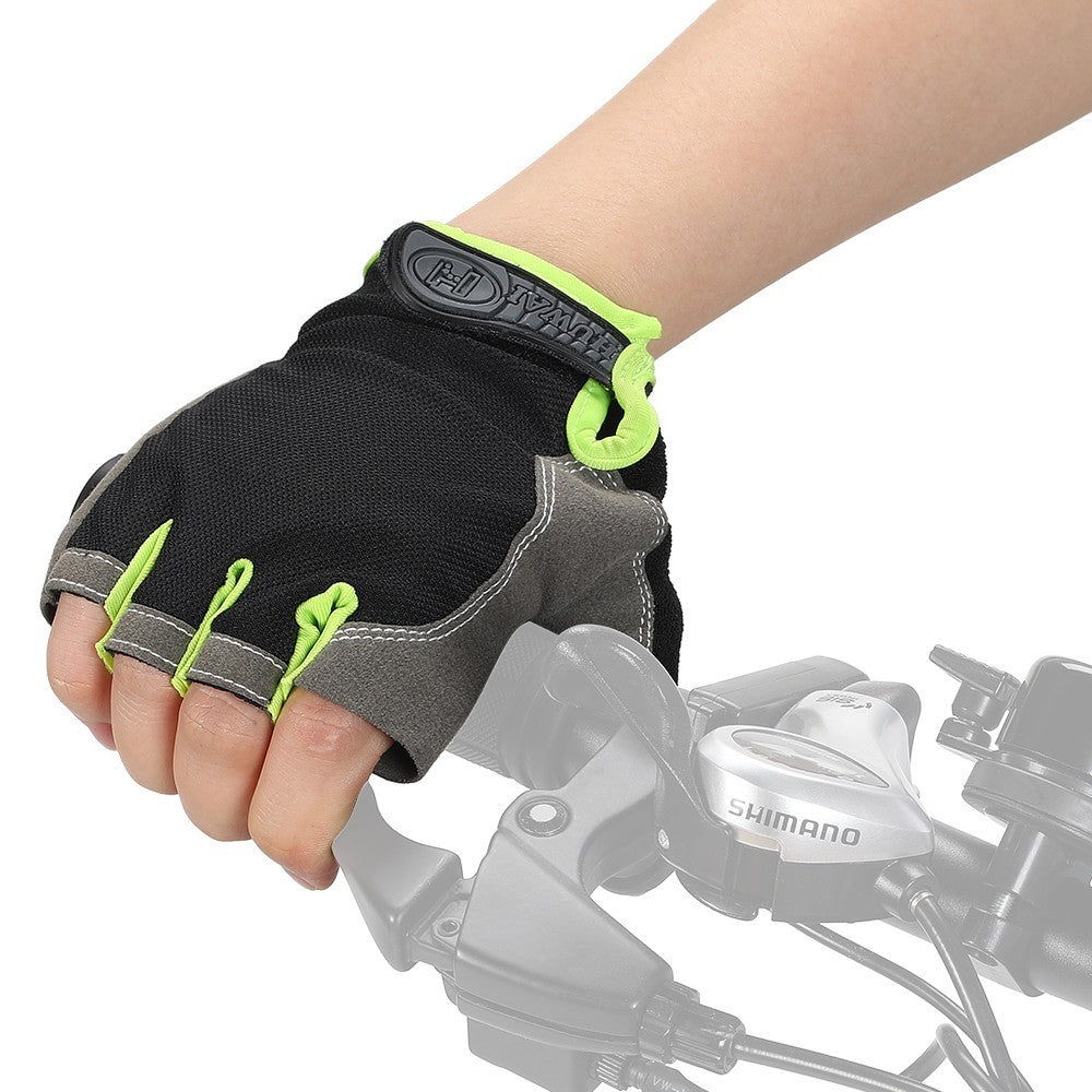 Eleglide Black & Green Cycling Gloves (L)