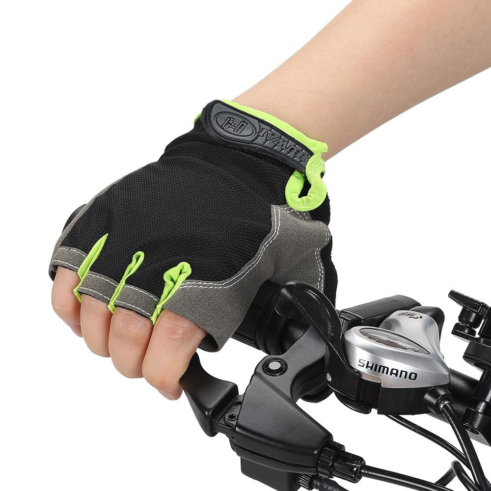 Eleglide Black & Green Cycling Gloves (L)