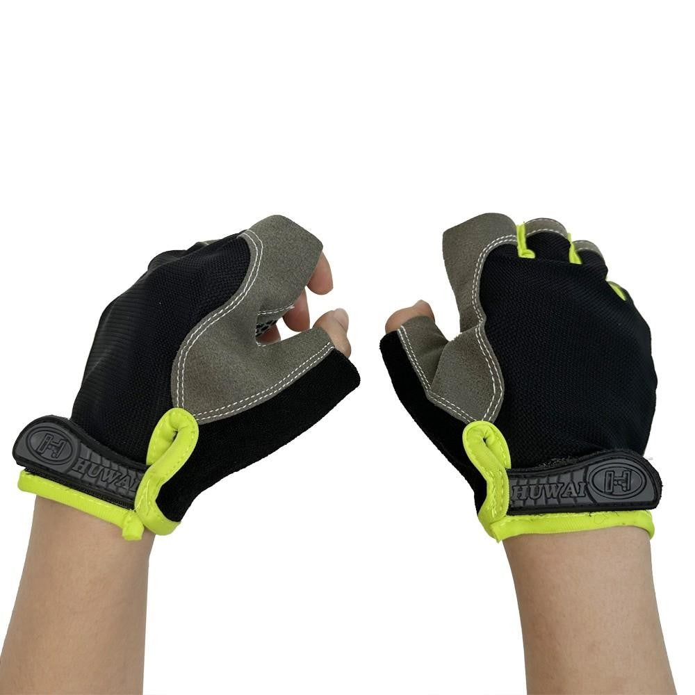 Eleglide Black & Green Cycling Gloves (L)