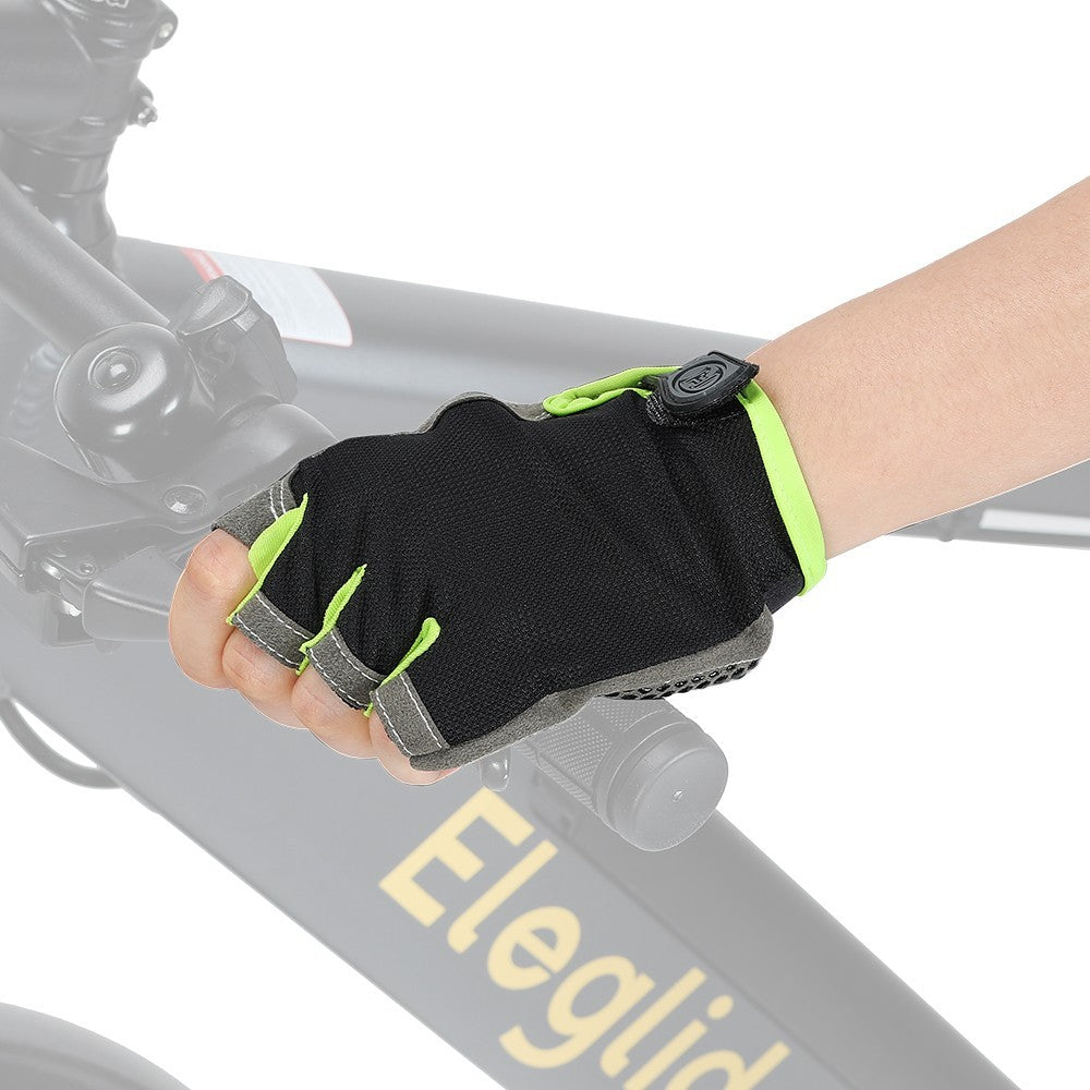 Eleglide Black & Green Cycling Gloves (L)