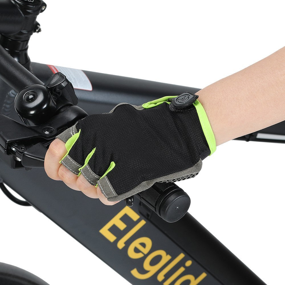 Eleglide Black & Green Cycling Gloves (L)