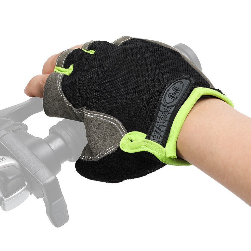 Black & Green Cycling Gloves (L)