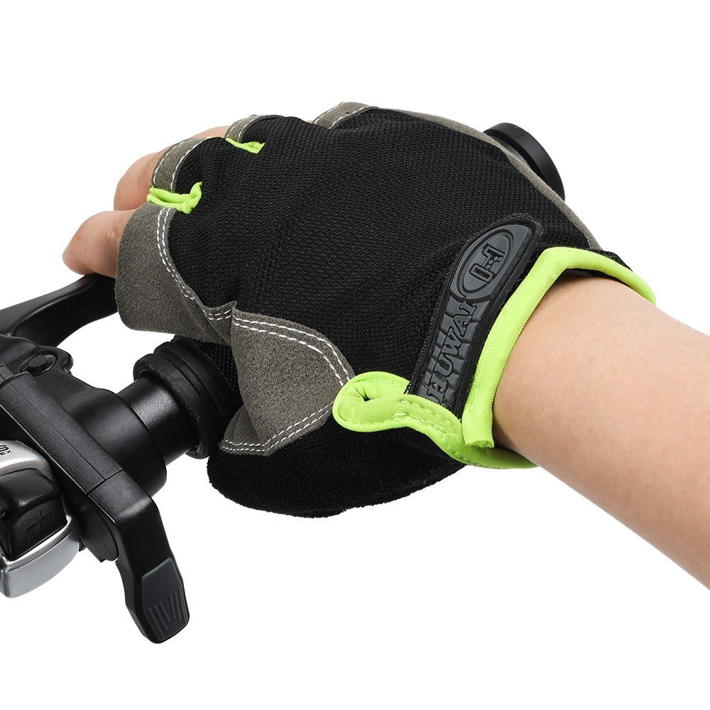 Black & Green Cycling Gloves (L)