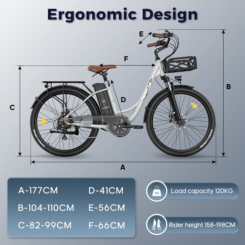 Fafrees F26 Lasting Electric Bike 26" Tires 250W Motor 36V 20.3Ah Battery