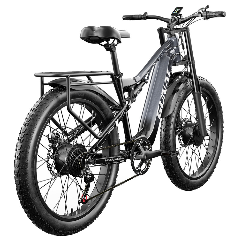 GUNAI GN68 Electric Bike 26" Tires Dual 1000W Motors 48V 17.5Ah Battery