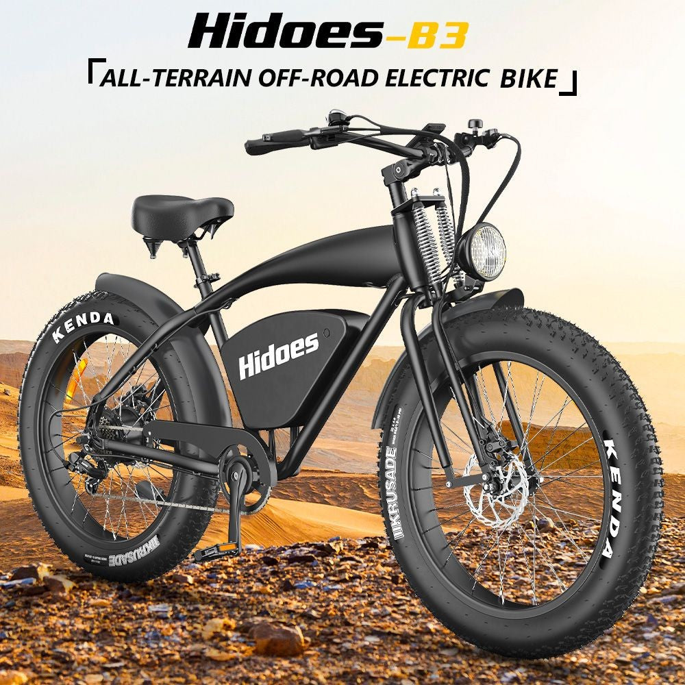 Hidoes B3 Electric Bike 26" Fat Tires 1200W Motor 48V 18.2Ah Battery