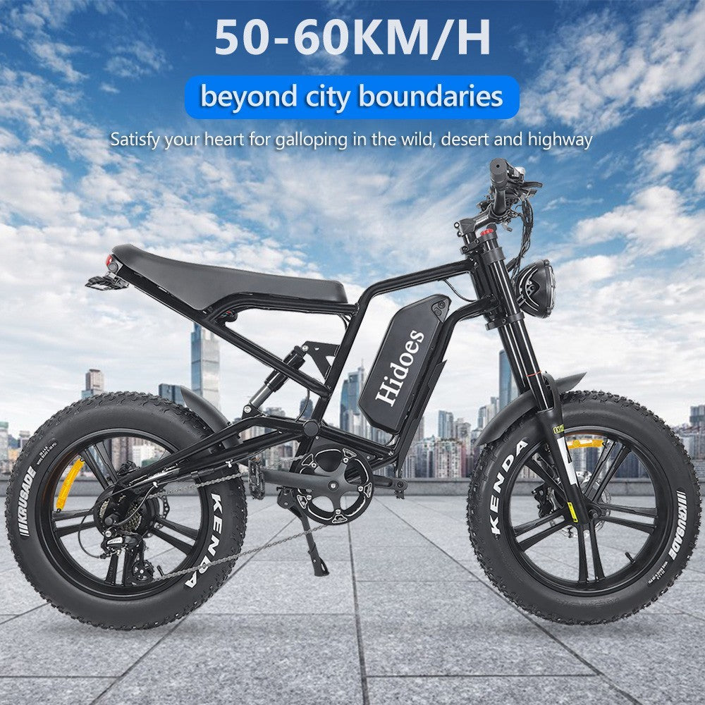 Hidoes B6 Electric Dirt Bike 20" Fat Tires 1200W Motor 48V 17.5Ah Battery