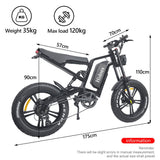 Hidoes B6 Electric Dirt Bike 20" Fat Tires 1200W Motor 48V 17.5Ah Battery