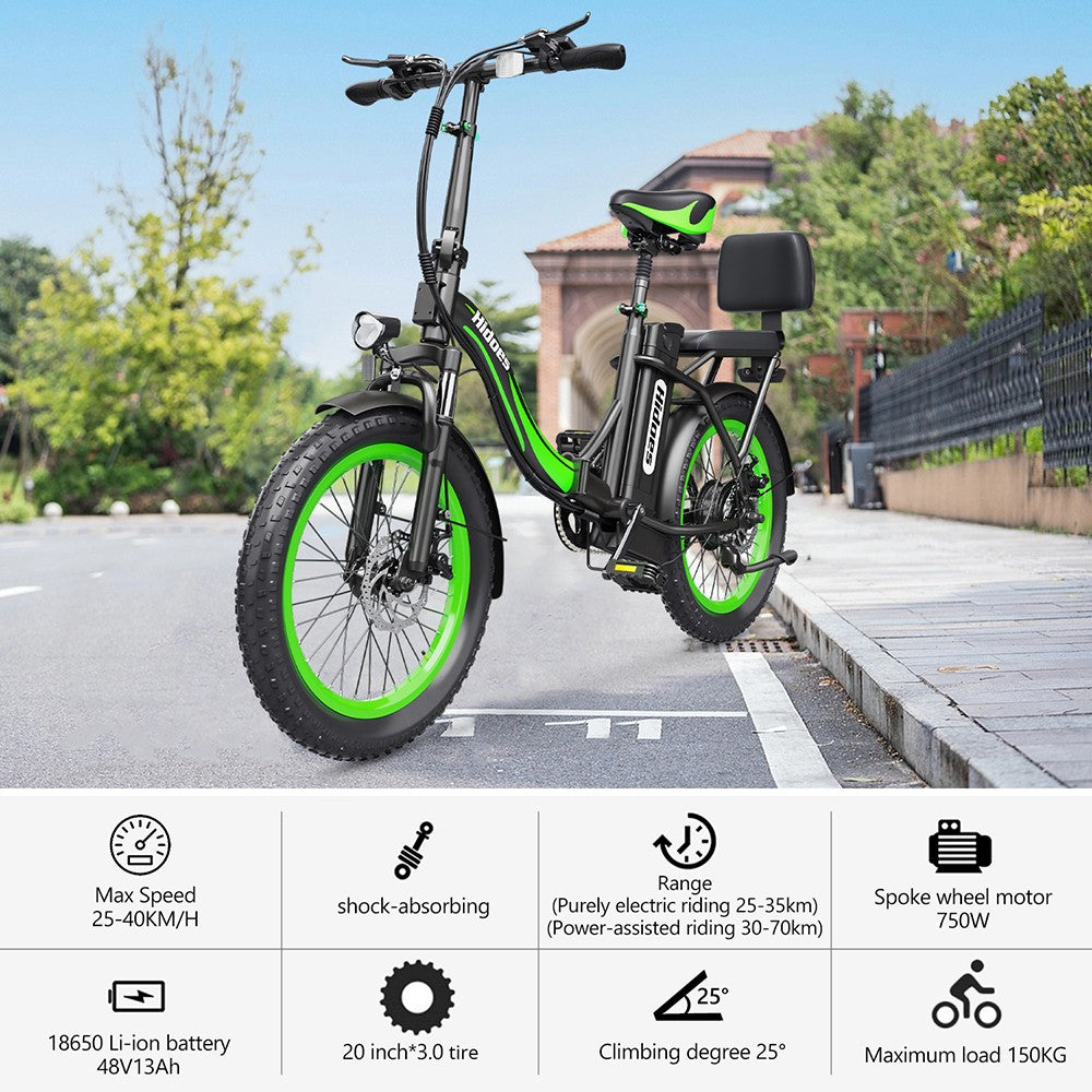 Hidoes C1 Electric Bike 20" Tires 750W Motor 48V 13Ah Battery