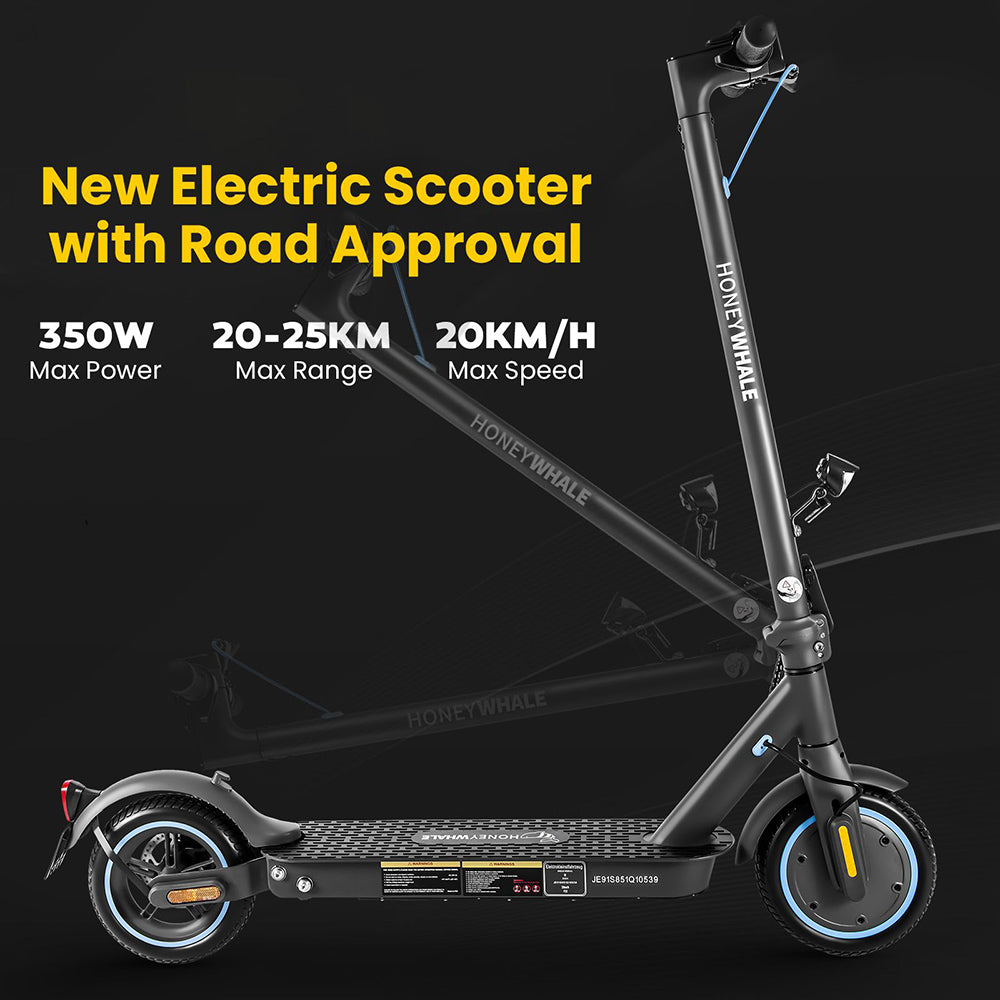 Honey Whale E9 Electric Scooter with ABE 8.5" Tires 500W 36V 7.5Ah Battery