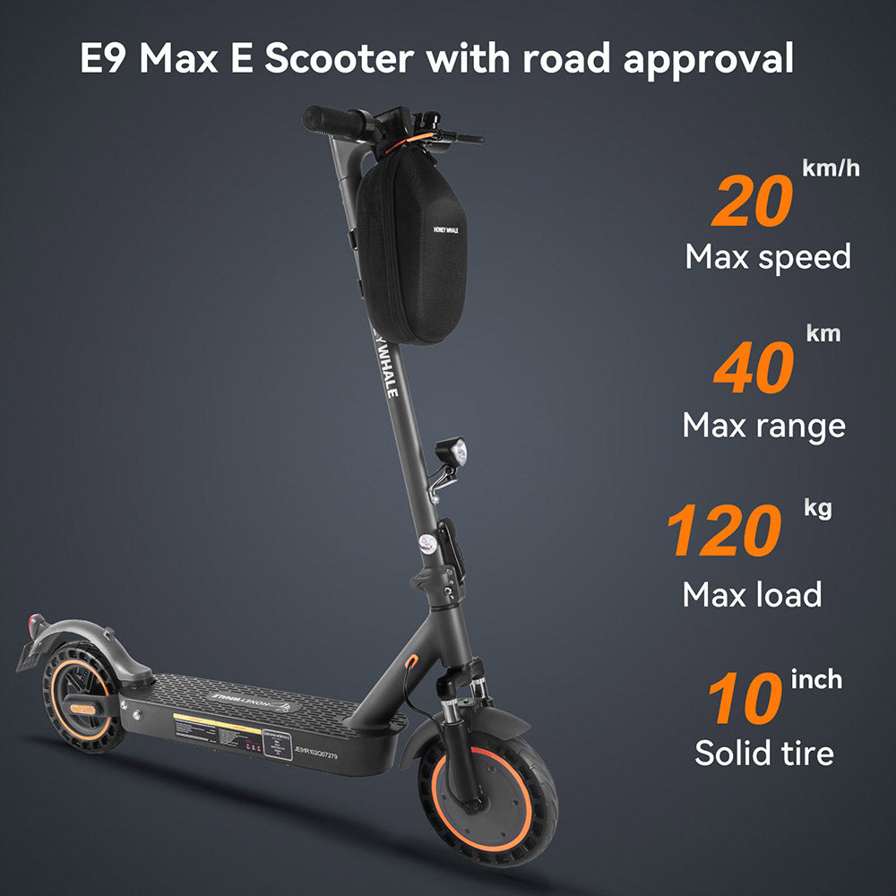 Honey Whale E9 MAX Electric Scooter with ABE 10" Tires 500W 36V 10Ah Battery