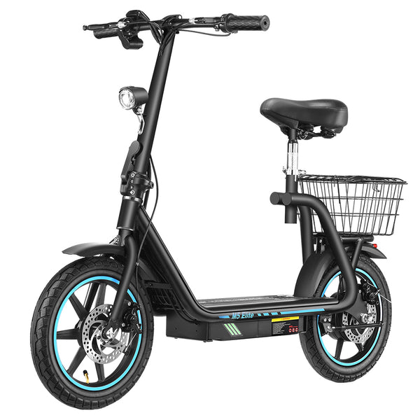 Honey Whale M5 Elite Electric Scooter with Seat 14" Tires 500W 48V 13Ah Battery