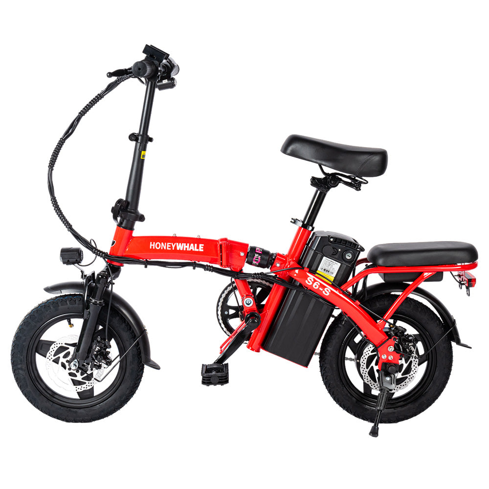 Honey Whale S6-S Electric City Bike 14" Tires 250W Motor 48V 10.4Ah Battery