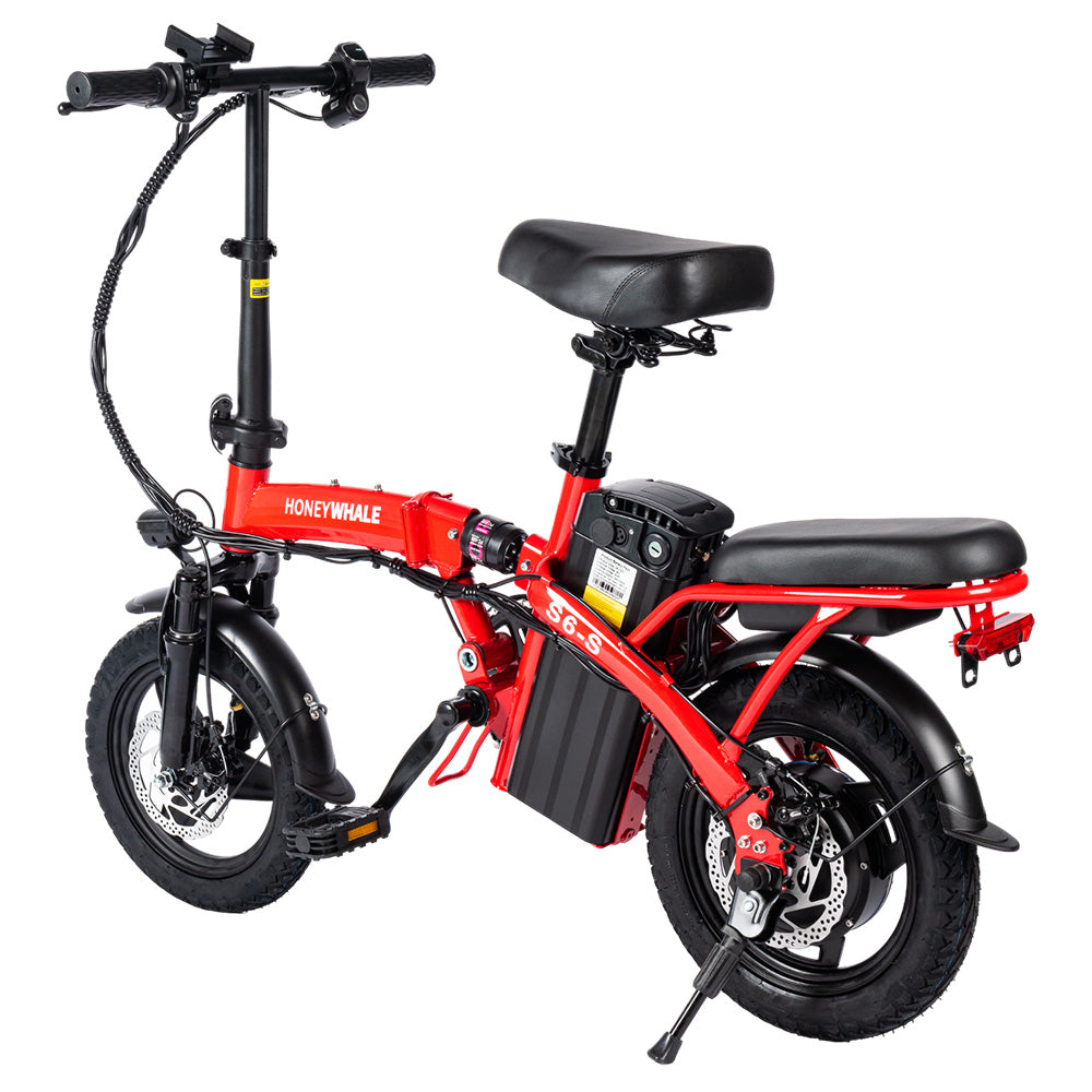 Honey Whale S6-S Electric City Bike 14" Tires 250W Motor 48V 10.4Ah Battery