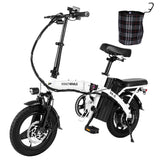 Honey Whale S6-S Electric City Bike 14" Tires 250W Motor 48V 10.4Ah Battery