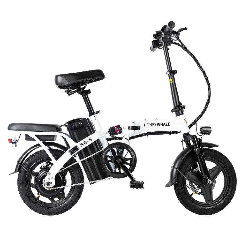 Honey Whale S6-S Electric City Bike 14" Tires 250W Motor 48V 10.4Ah Battery