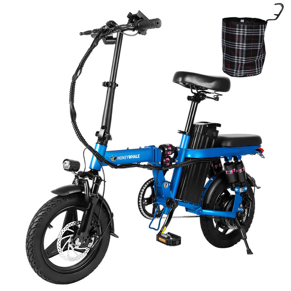 Honey Whale S6 Pro Elektro-Stadtfahrrad, 14'' Reifen, 350-W-Motor, 48-V-15-Ah-Batterie