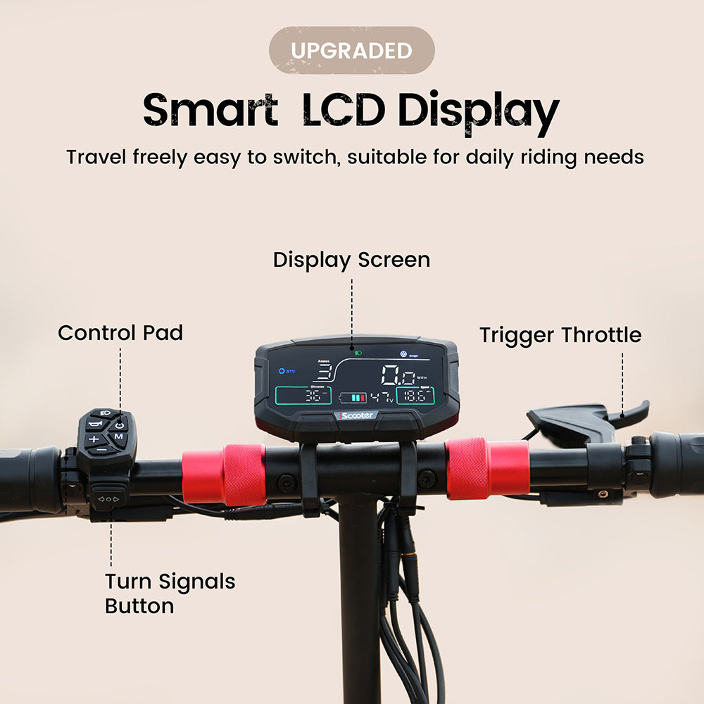 iScooter iX8 Electric Scooter 12" Tires Dual 1200W Motors 48V 20AH Battery