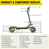 iENYRID ES60 Electric Scooter 11" Tires Dual 1200W Motors 48V 23AH Battery