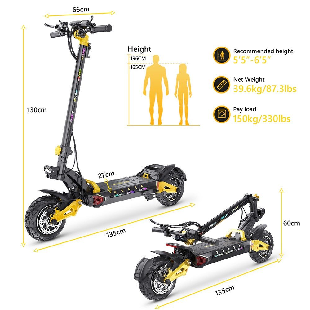 iENYRID ES60 Electric Scooter 11" Tires Dual 1200W Motors 48V 23AH Battery