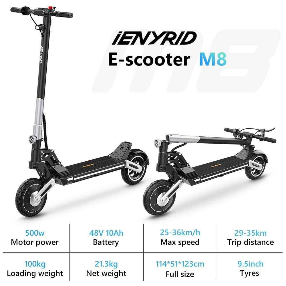 iENYRID M8 Electric Scooter 9.5" Tires 500W Motor 48V 10Ah Battery