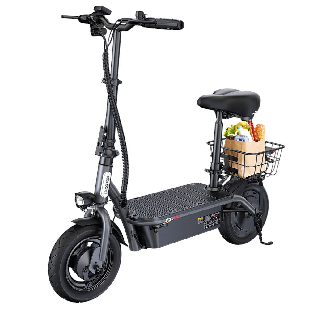 iScooter F3 Electric Scooter With Basket 10" Tires 1000W 48V 13AH Battery