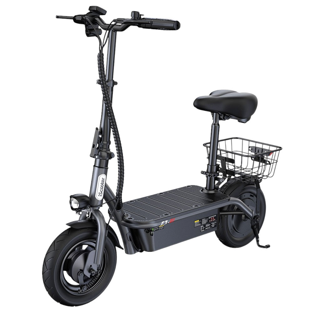 iScooter F3 Electric Scooter With Basket 10" Tires 1000W 48V 13AH Battery