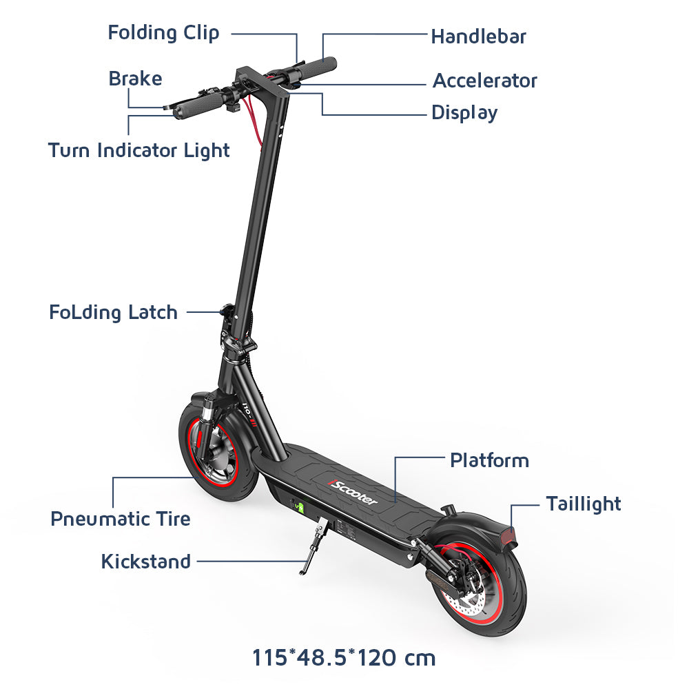 iScooter i10 Electric Scooter 10" Tires 650W Motor 36V 15Ah Battery