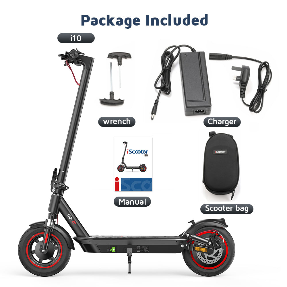 iScooter i10 Electric Scooter 10" Tires 650W Motor 36V 15Ah Battery