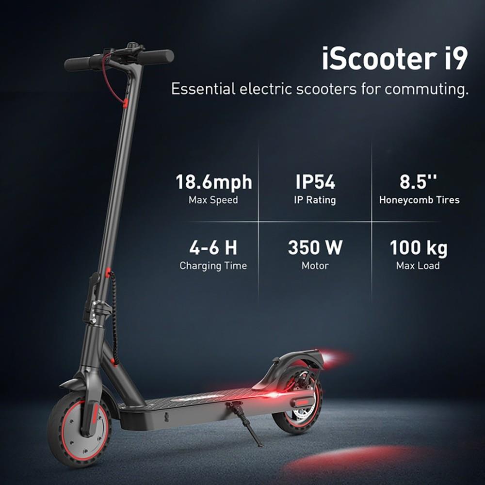 iScooter i9 Electric Scooter 8.5" Tires 350W Motor 36V 7.5Ah Battery